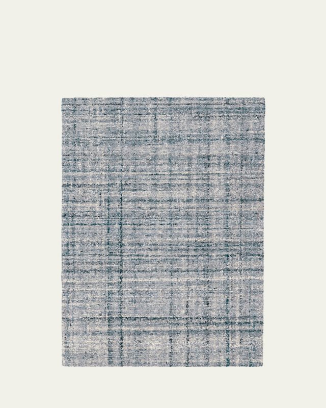 Harris Blue/Ivory Micro-Hooked Rug, 9' x 12'